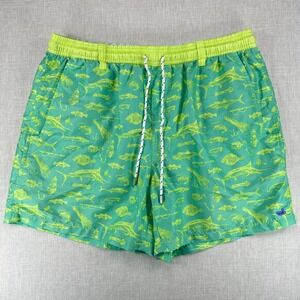 Southern Marsh Swim Trunks Mens Large Green Fishing Print Board Shorts VSGE177